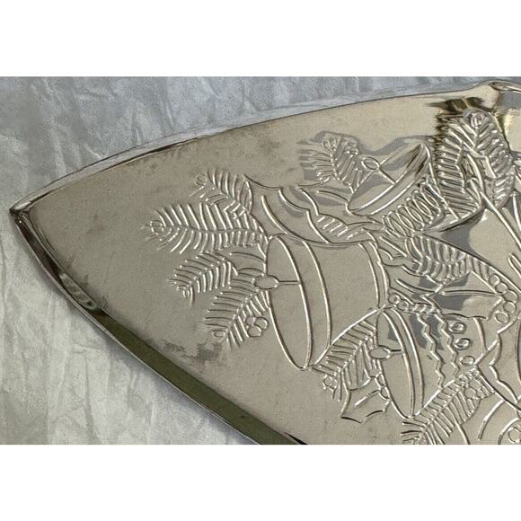 Home For The Holidays VTG Silver Plate Cake Pie Server Christmas Greetings READ - Picture 9 of 9